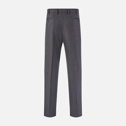 Dark Grey Pinstripe Arthur Trousers Image 2