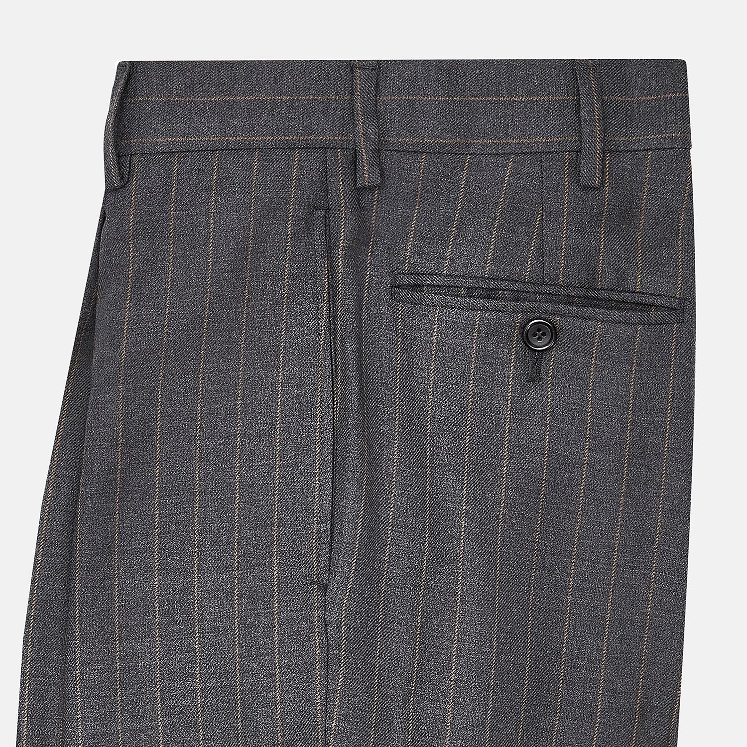View 4 of product Dark Grey Pinstripe Arthur Trousers