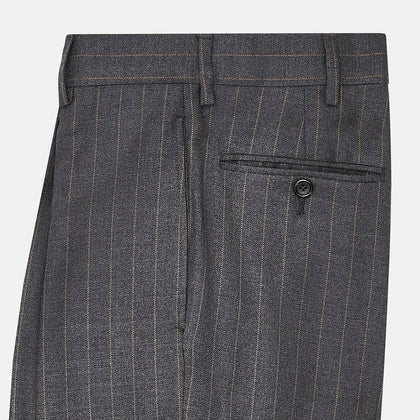 Dark Grey Pinstripe Arthur Trousers Image 3