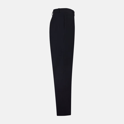 Navy Knitted London Trousers Image 3