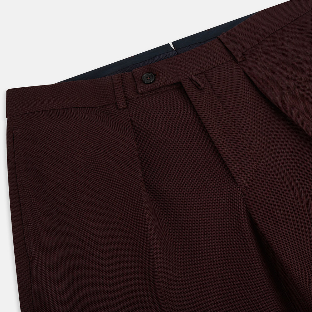 Burgundy Knitted London Trousers