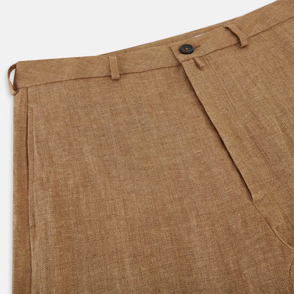 Camel Linen Amberley Trousers Image 1