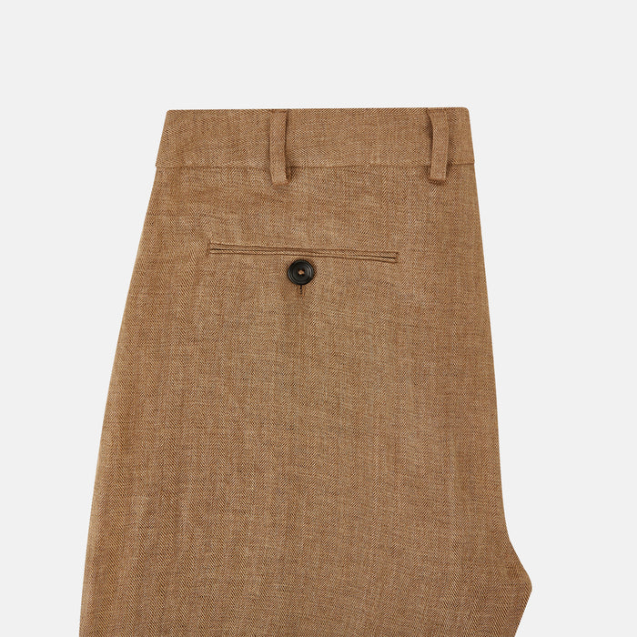 Camel Linen Amberley Trousers Image 4