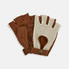 View 2 of product Cognac Tan Fingerless Driving Gloves in Leather