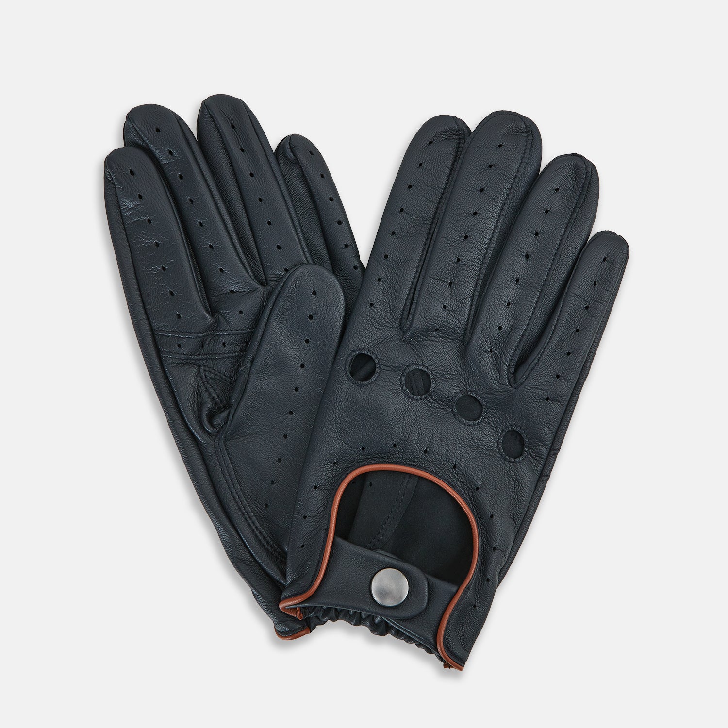 View 2 of product Navy Driving Gloves in Leather