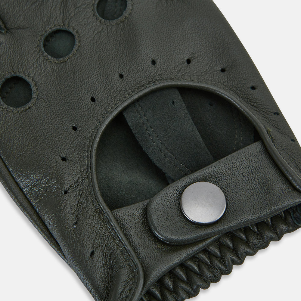 GLOVES LEATHER UNLINED DRIVING GLOVE FOREST GREEN