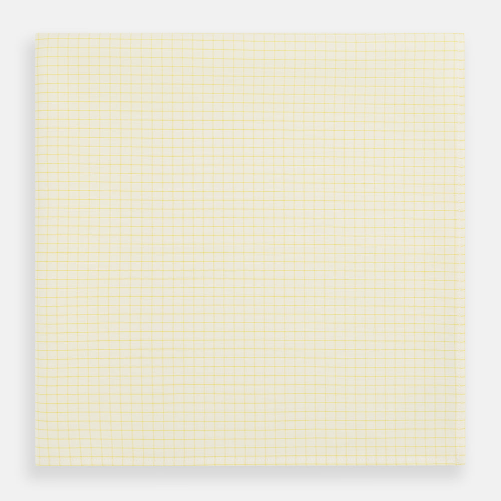 Yellow Graph Check Handkerchief