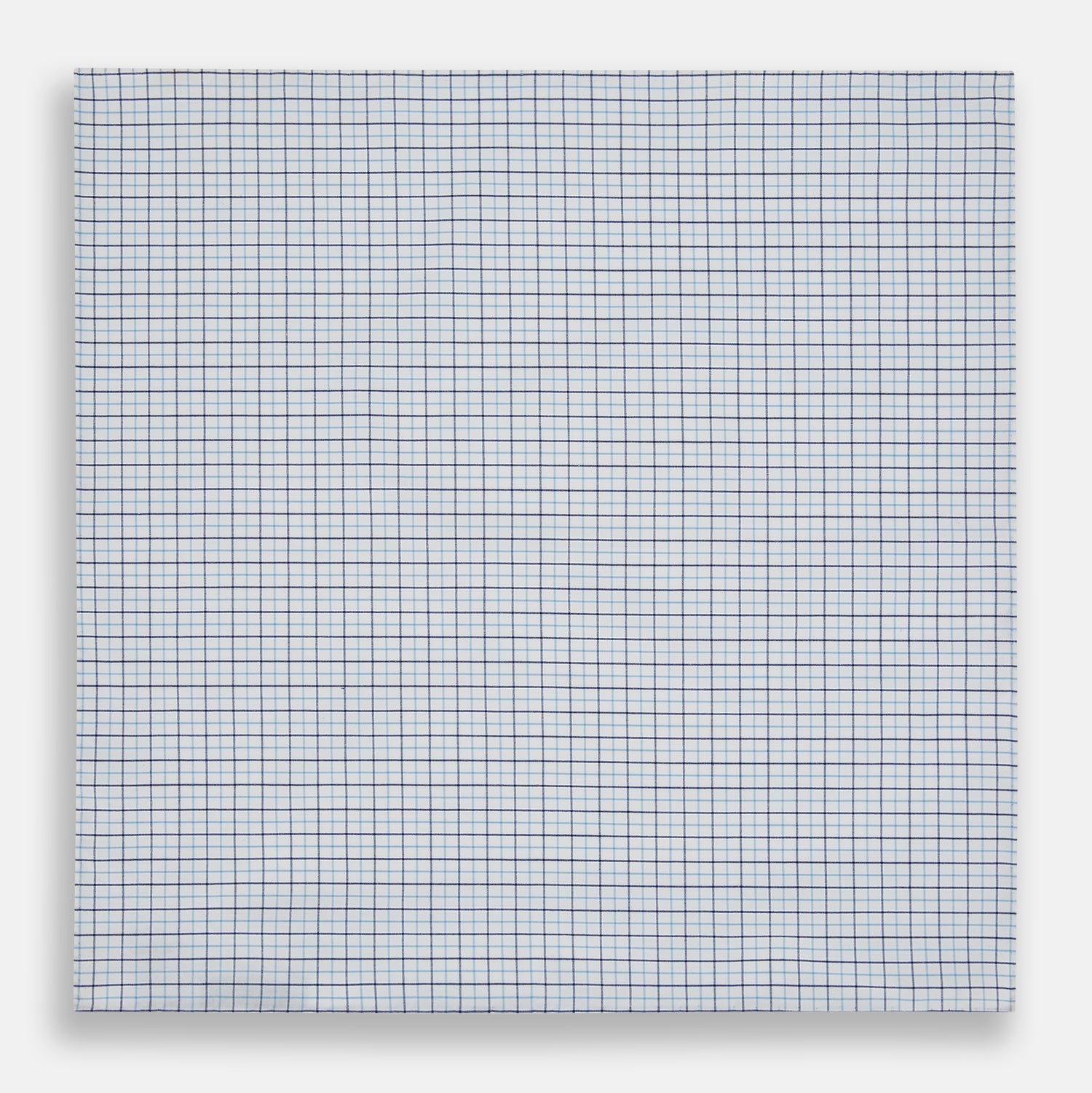 View 3 of product Hand Rolled Blue Double Graph Check Handkerchief