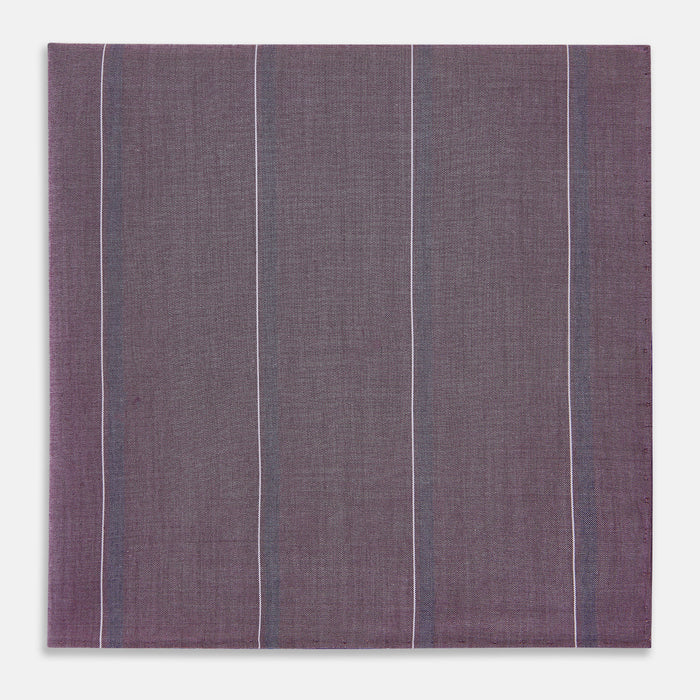 Porto Red Track Stripe Hand-Rolled Handkerchief