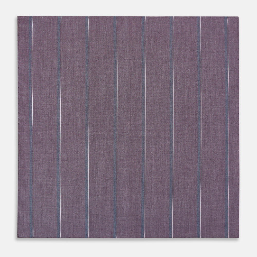 Porto Red Track Stripe Hand-Rolled Handkerchief