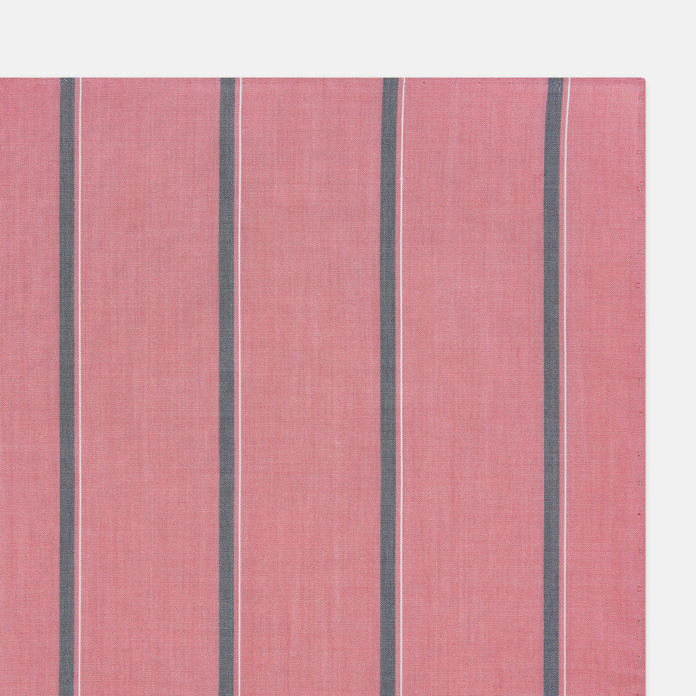 Coral Pink Track Stripe Hand-Rolled Handkerchief