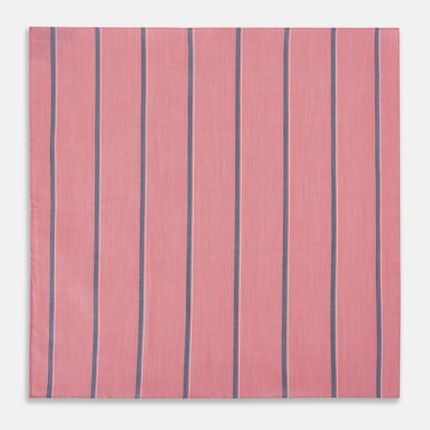 View 3 of product Coral Pink Track Stripe Hand-Rolled Handkerchief