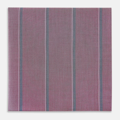 Cerise Red Track Stripe Hand-Rolled Handkerchief Image 3