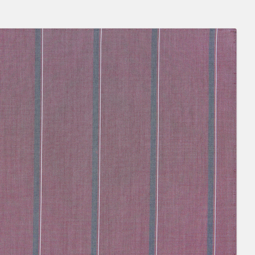 Cerise Red Track Stripe Hand-Rolled Handkerchief