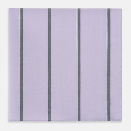 Lilac Track Stripe Hand-Rolled Handkerchief