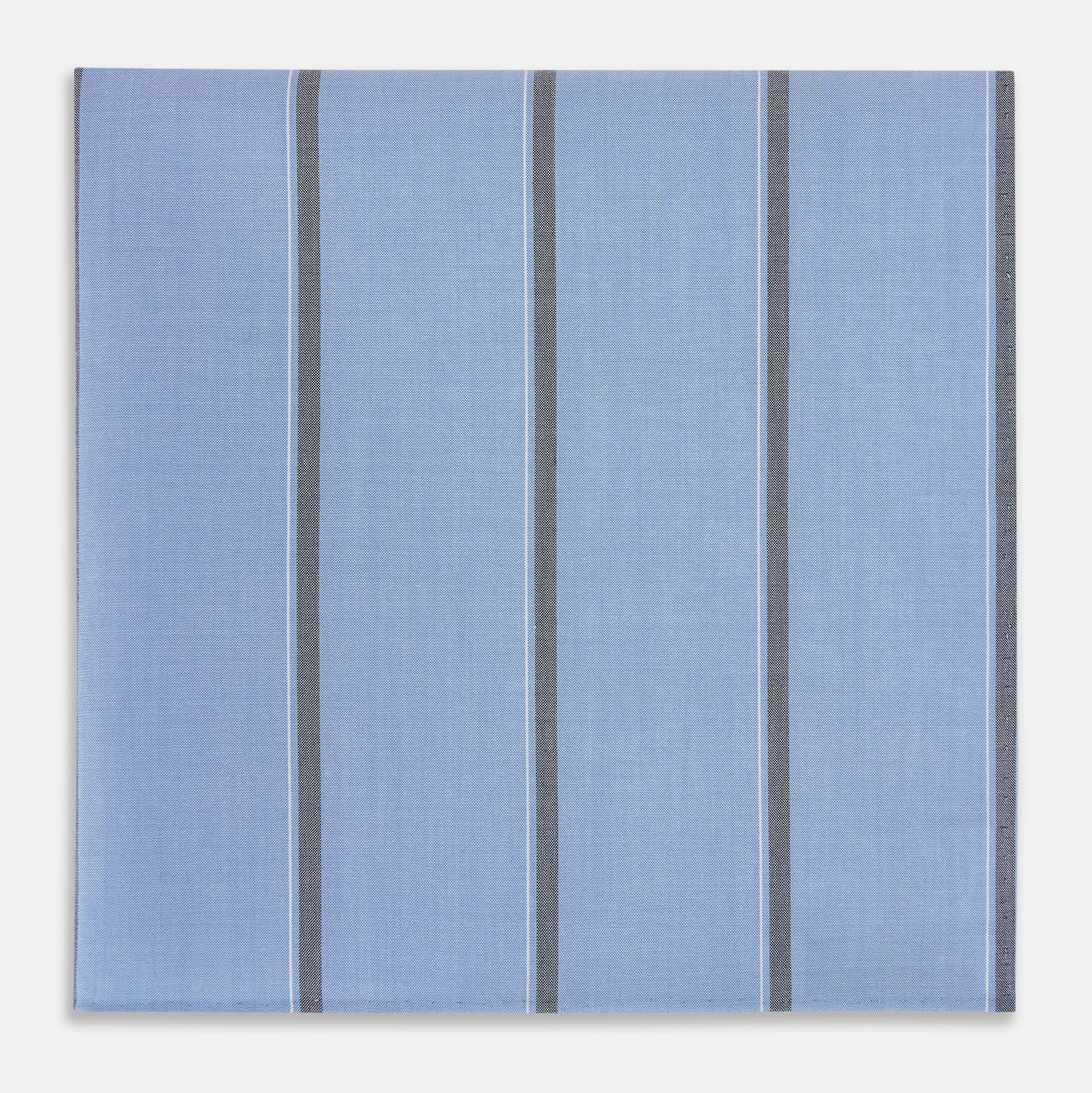 View 1 of product Sky Blue Track Stripe Hand-Rolled Handkerchief