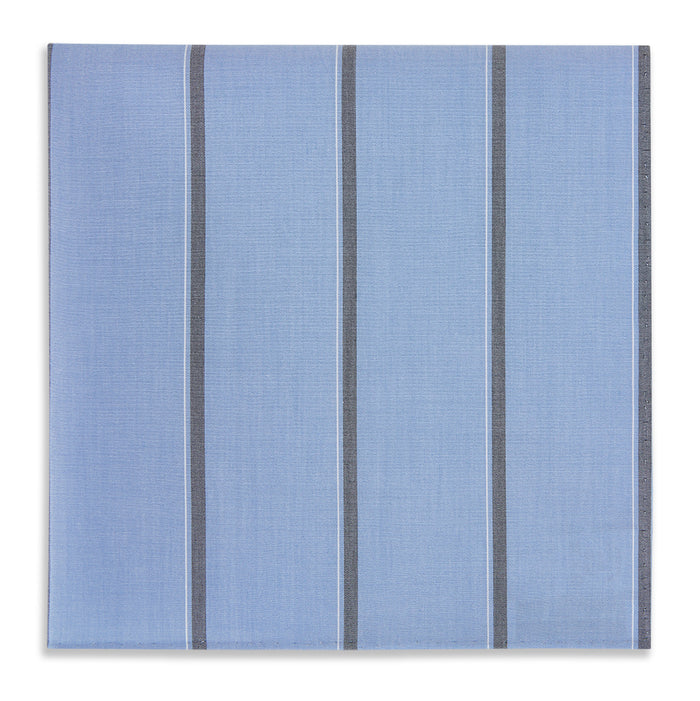 Sky Blue Track Stripe Hand-Rolled Handkerchief Image 3