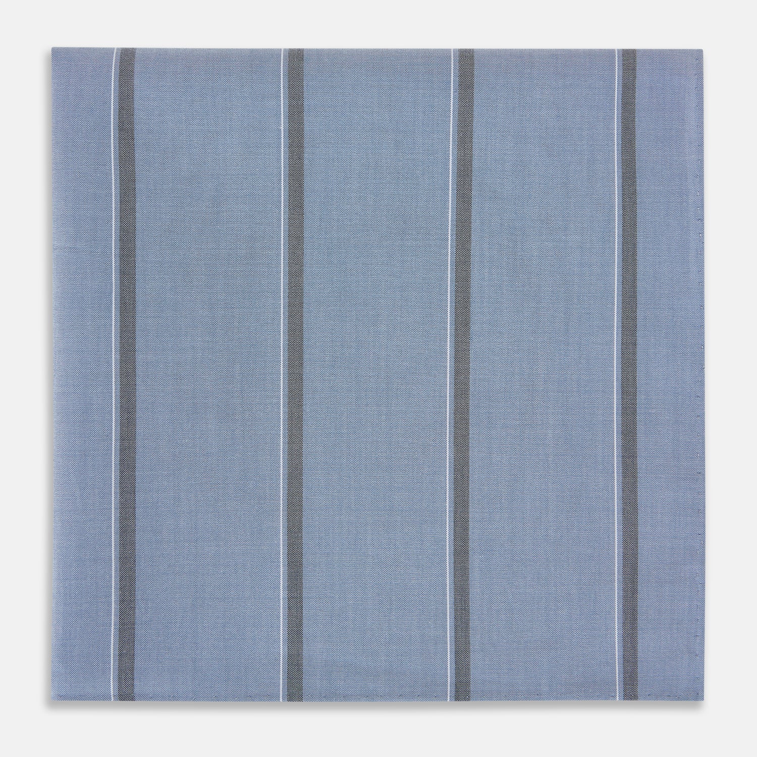 View 1 of product Cendre Blue Track Stripe Hand-Rolled Handkerchief