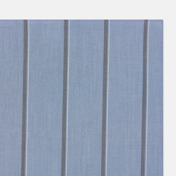 Steel Blue Track Stripe Hand-Rolled Handkerchief Image 1