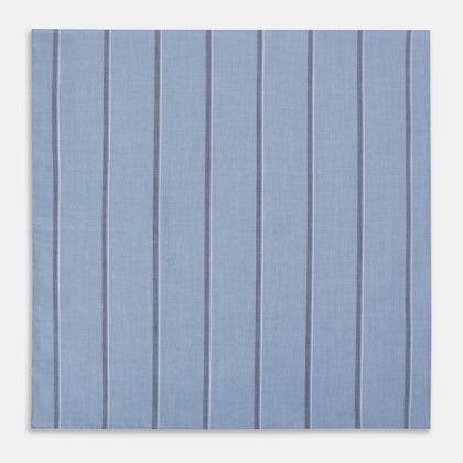 Steel Blue Track Stripe Hand-Rolled Handkerchief Image 2