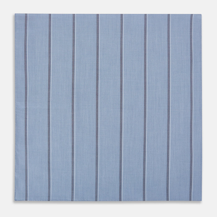 Steel Blue Track Stripe Hand-Rolled Handkerchief Image 2