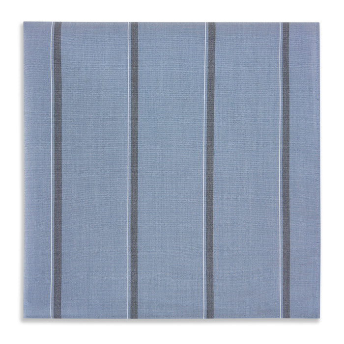 Cendre Blue Track Stripe Hand-Rolled Handkerchief Image 3