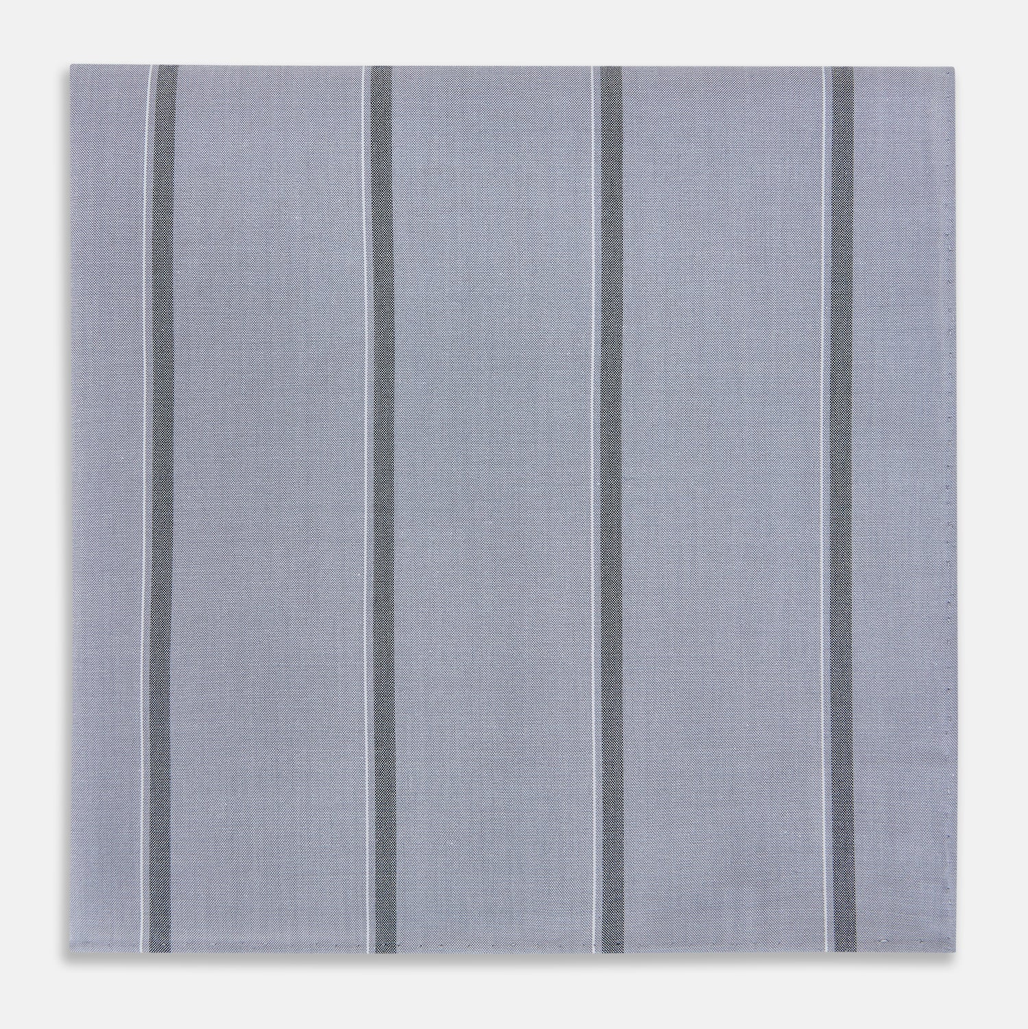 View 1 of product Light Grey Track Stripe Hand-Rolled Handkerchief