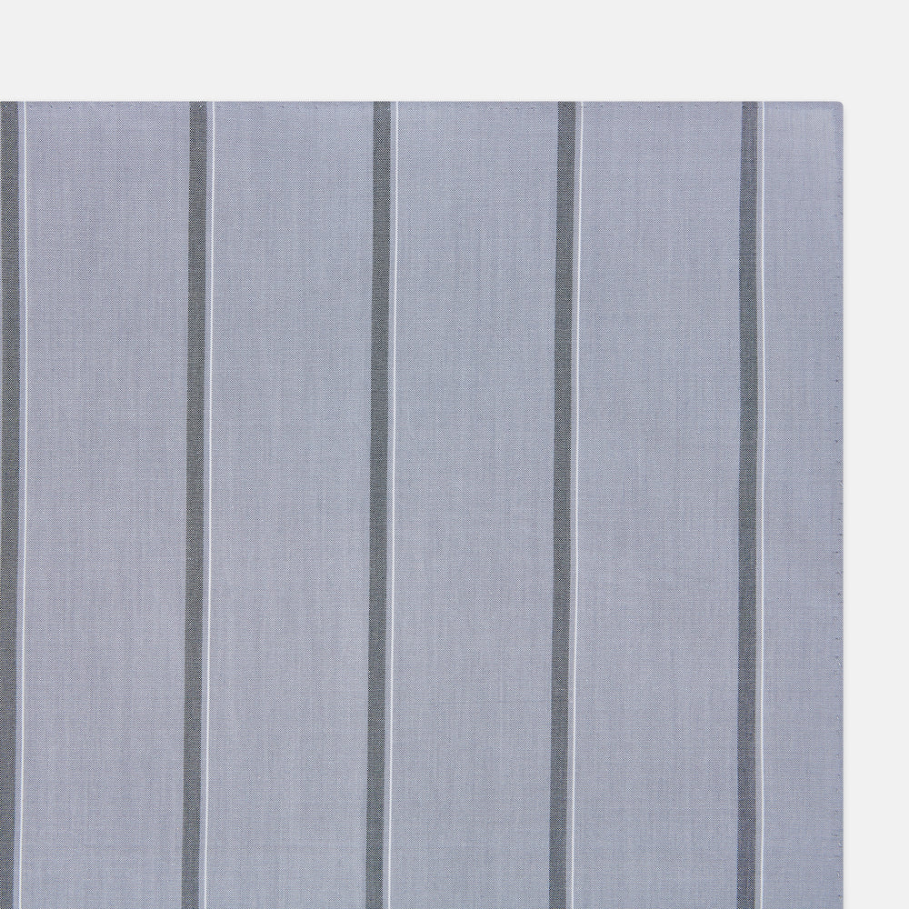 Light Grey Track Stripe Hand-Rolled Handkerchief