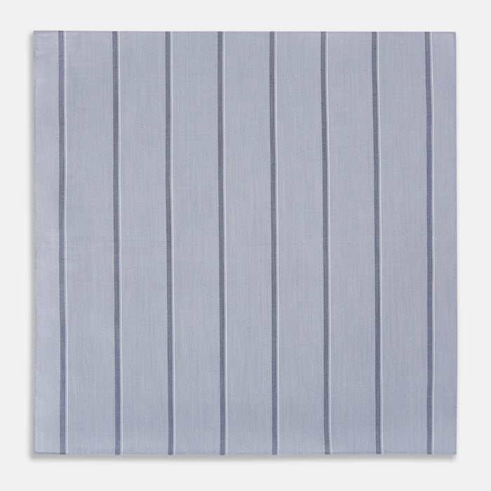 Light Grey Track Stripe Hand-Rolled Handkerchief Image 2