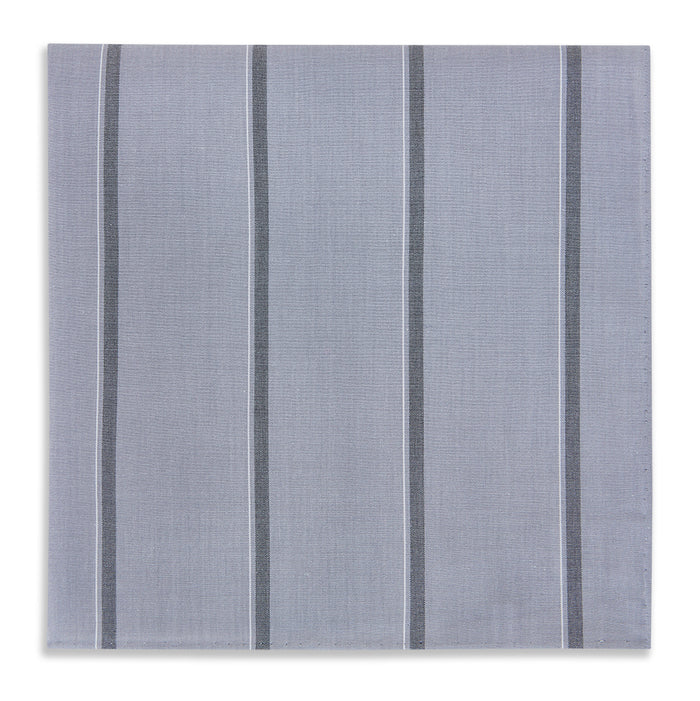 Light Grey Track Stripe Hand-Rolled Handkerchief Image 3