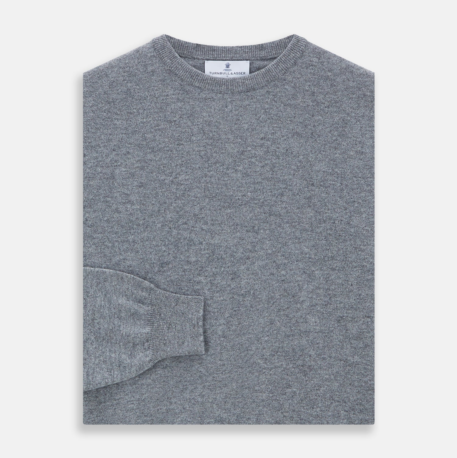 View 3 of product Flannel Grey Crew Neck Cashmere Jumper
