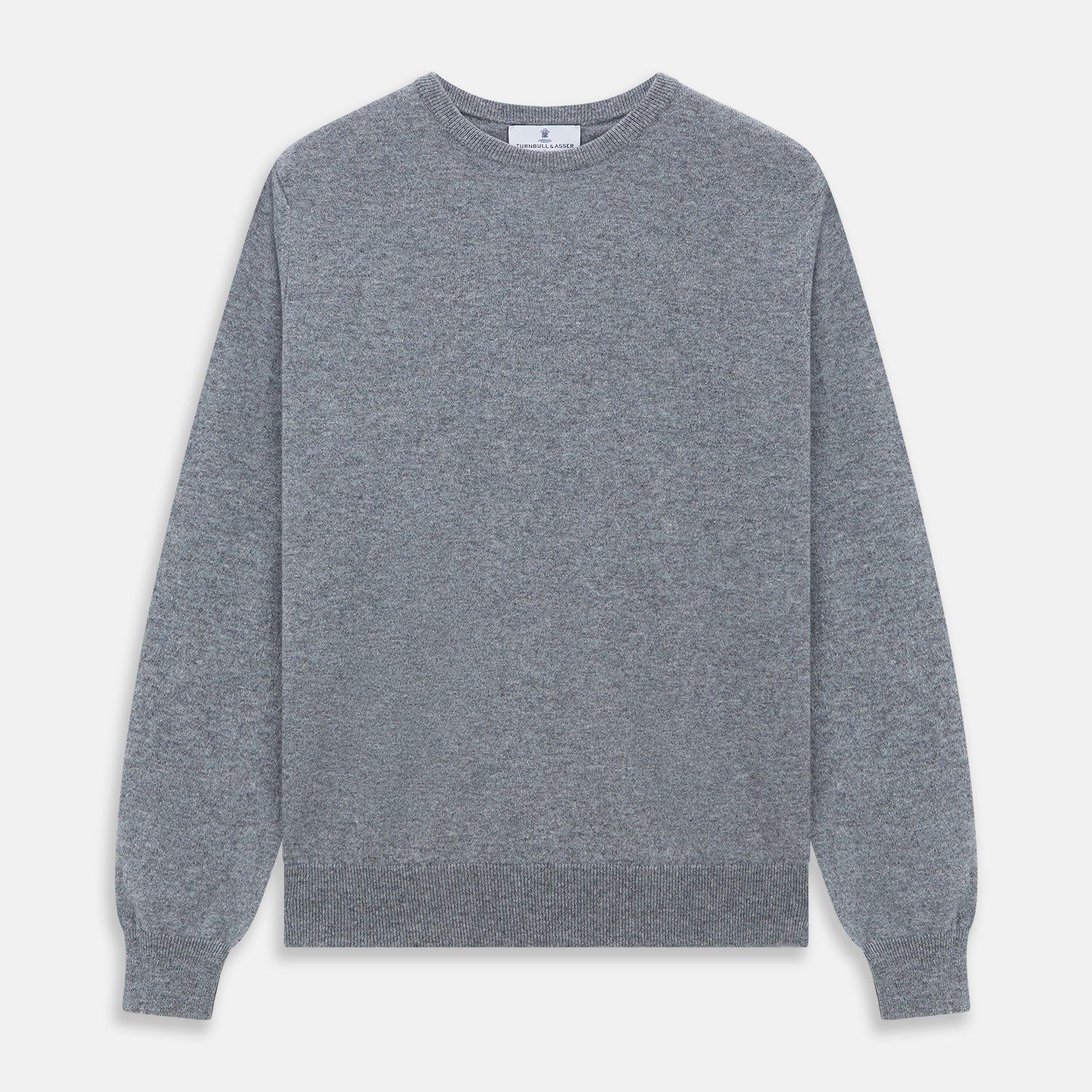View 1 of product Flannel Grey Crew Neck Cashmere Jumper