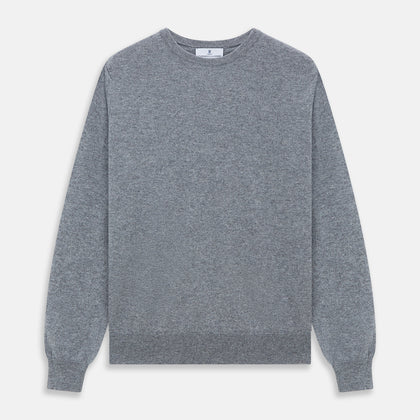 Flannel Grey Crew Neck Cashmere Jumper