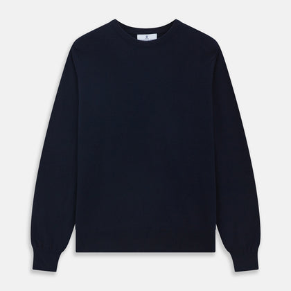 Navy Crew Neck Cashmere Jumper