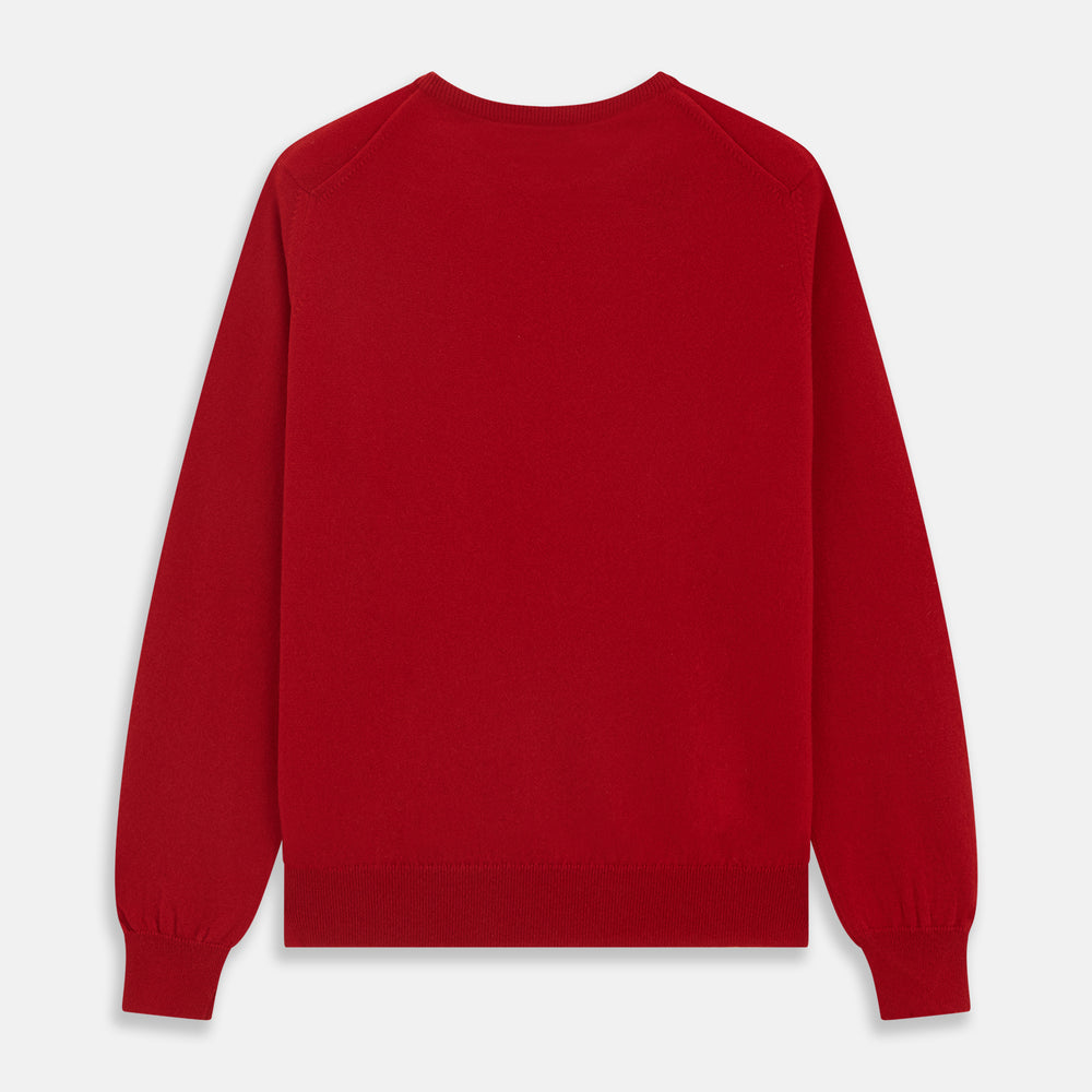 Deep Red Crew Neck Cashmere Jumper