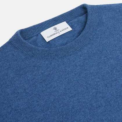 Blue Crew Neck Cashmere Jumper