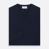 View 3 of product Navy V-Neck Cashmere Jumper
