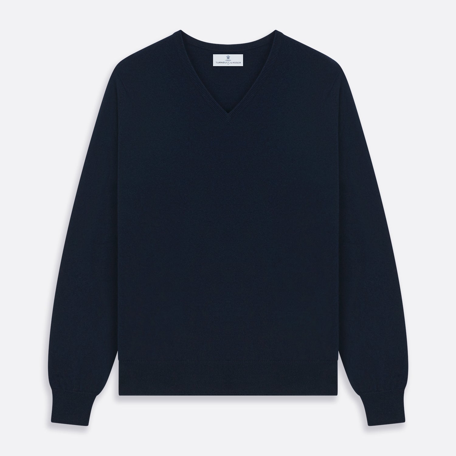 View 1 of product Navy V-Neck Cashmere Jumper