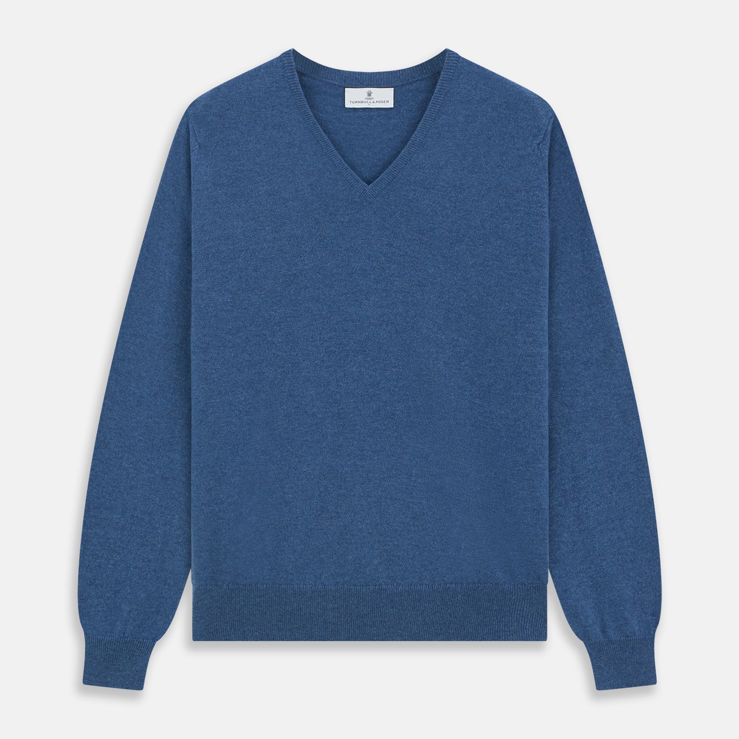 View 1 of product Blue V-Neck Cashmere Jumper