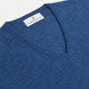 View 2 of product Blue V-Neck Cashmere Jumper