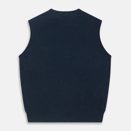 Navy V-Neck Cashmere Slipover