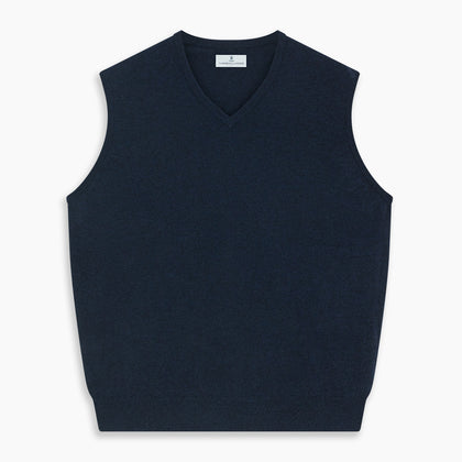 Navy V-Neck Cashmere Slipover