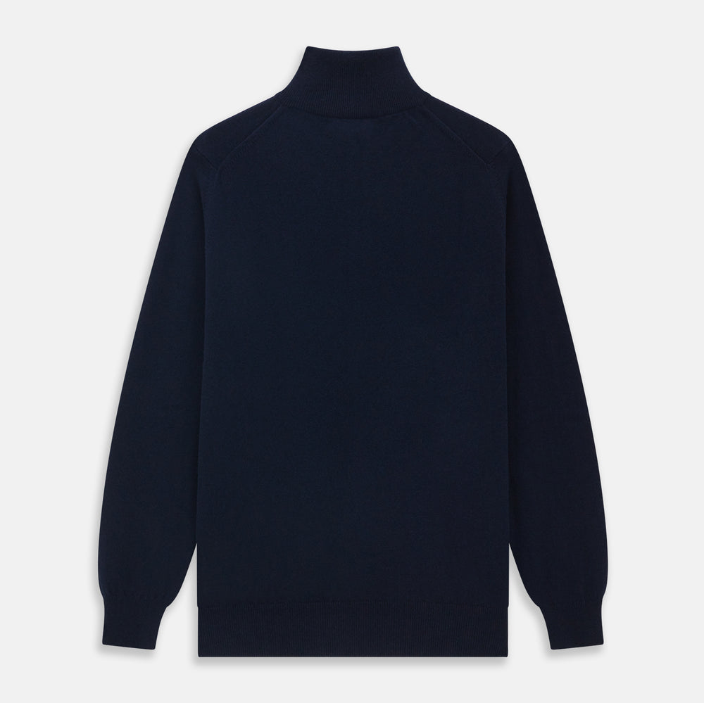 Navy Half-Zip Cashmere Jumper