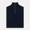 View 3 of product Navy Half-Zip Cashmere Jumper