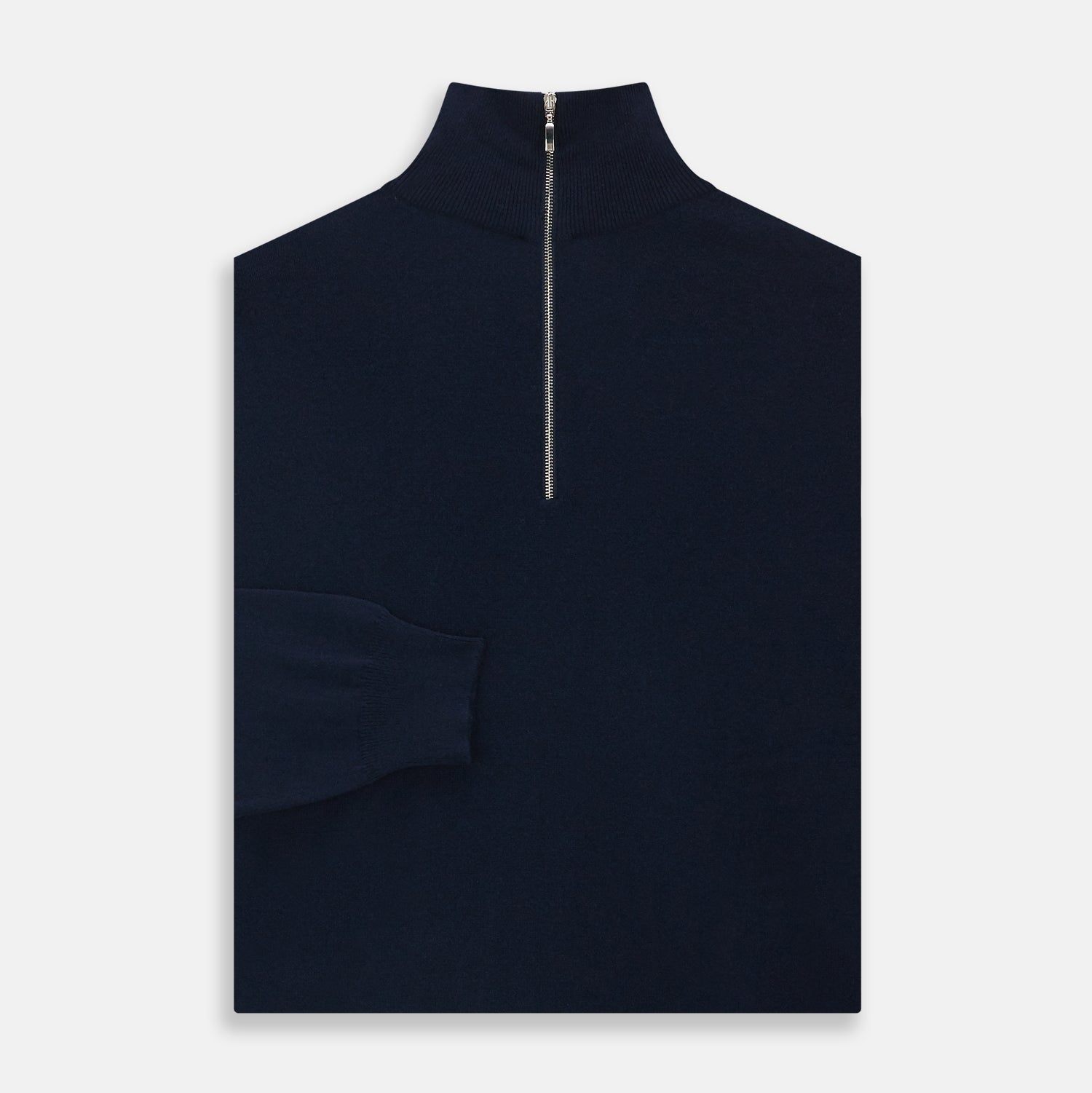 View 3 of product Navy Half-Zip Cashmere Jumper