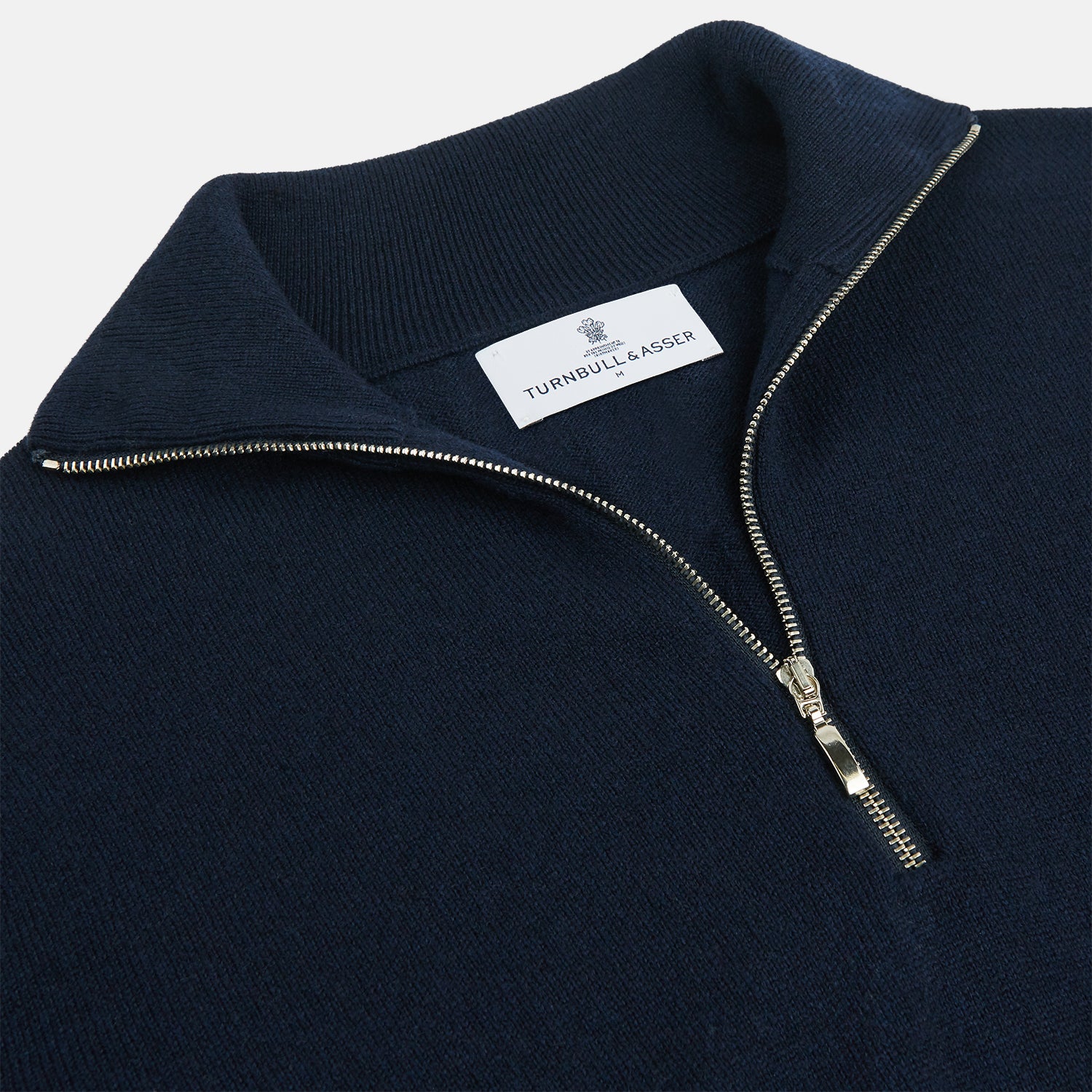View 2 of product Navy Half-Zip Cashmere Jumper