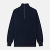 View 1 of product Navy Half-Zip Cashmere Jumper