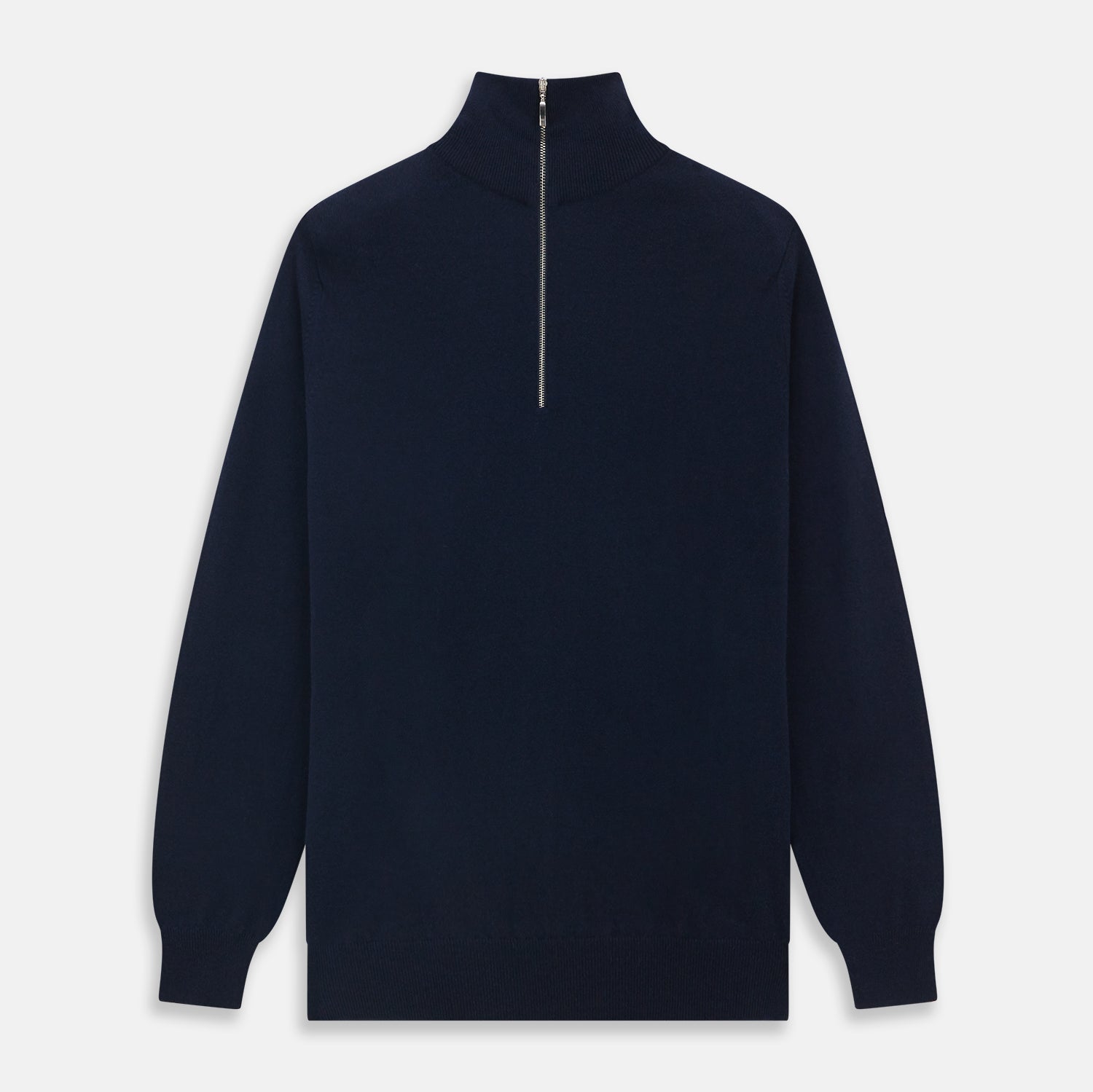 View 1 of product Navy Half-Zip Cashmere Jumper