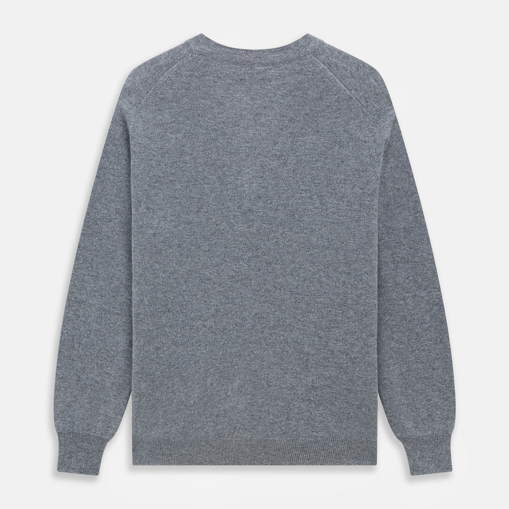Louis Flannel Grey Cashmere Cardigan