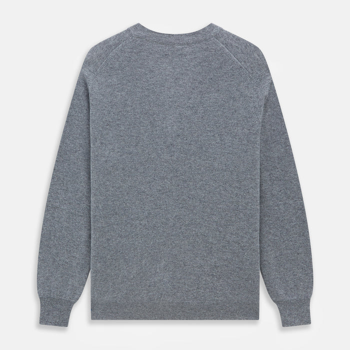 Louis Flannel Grey Cashmere Cardigan Image 3